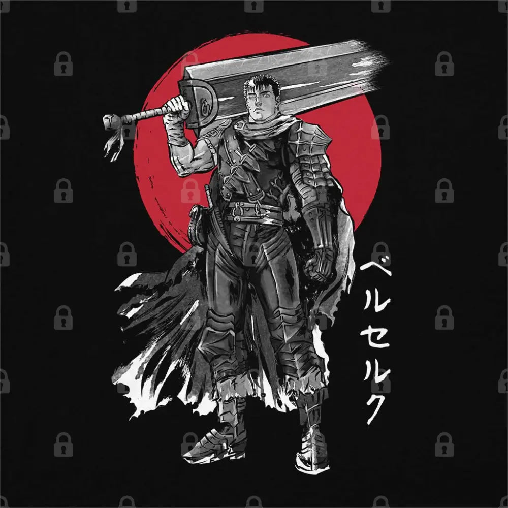 Black Swordsman Sumi-e T-Shirt | Anime T-Shirts