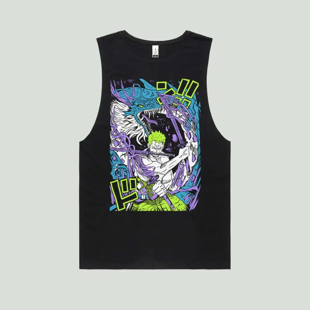 Blue Dragon Swordsman Tank Top | Anime T-Shirts