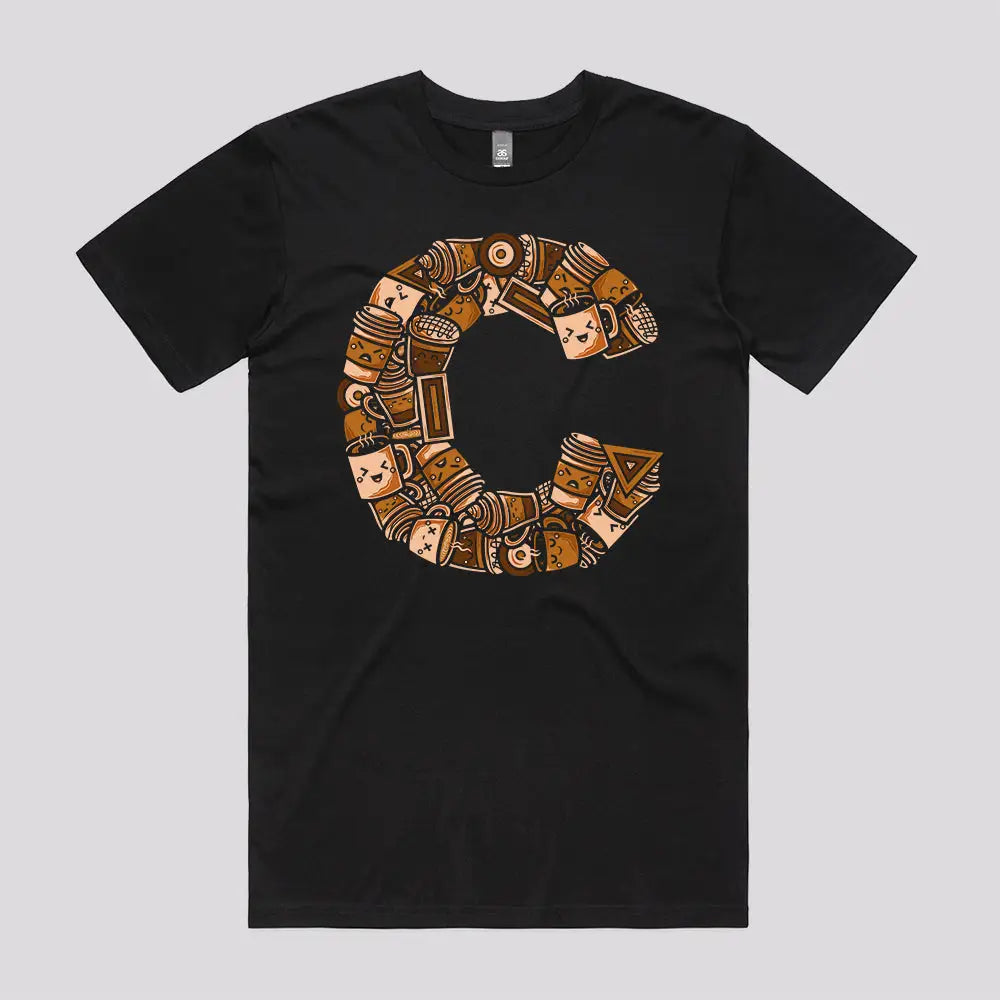C For Coffee Doodle T-Shirt - Limitee Apparel