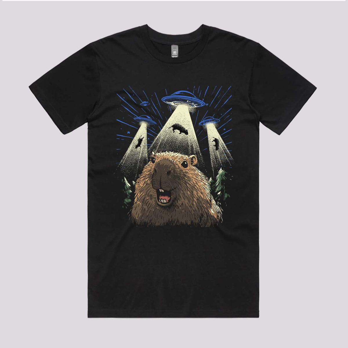 Capybara Abduction T-Shirt | Pop Culture Graphic Tees Australia