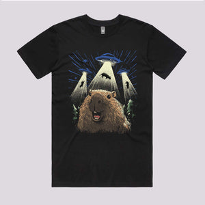 Capybara Abduction T-Shirt | Pop Culture Graphic Tees Australia
