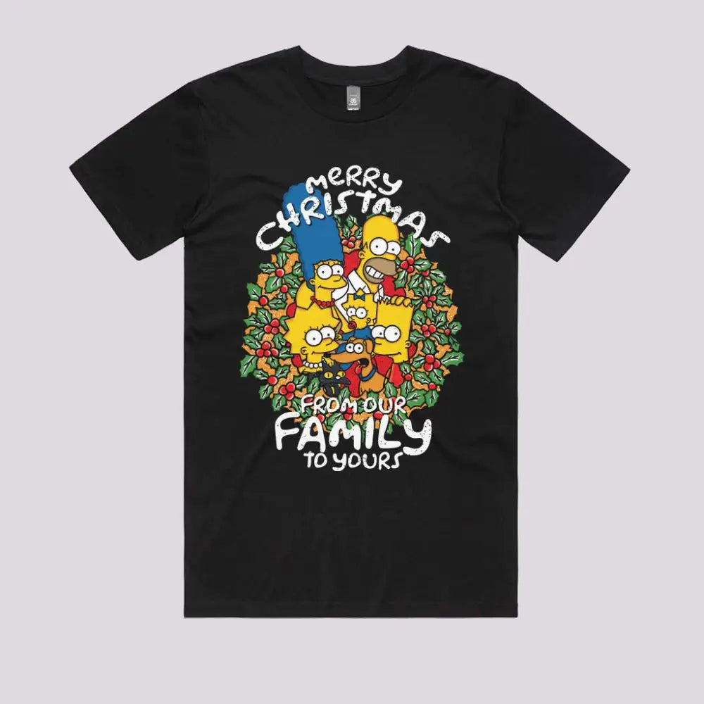 Cartoon Christmas Greetings T-Shirt Adult Tee