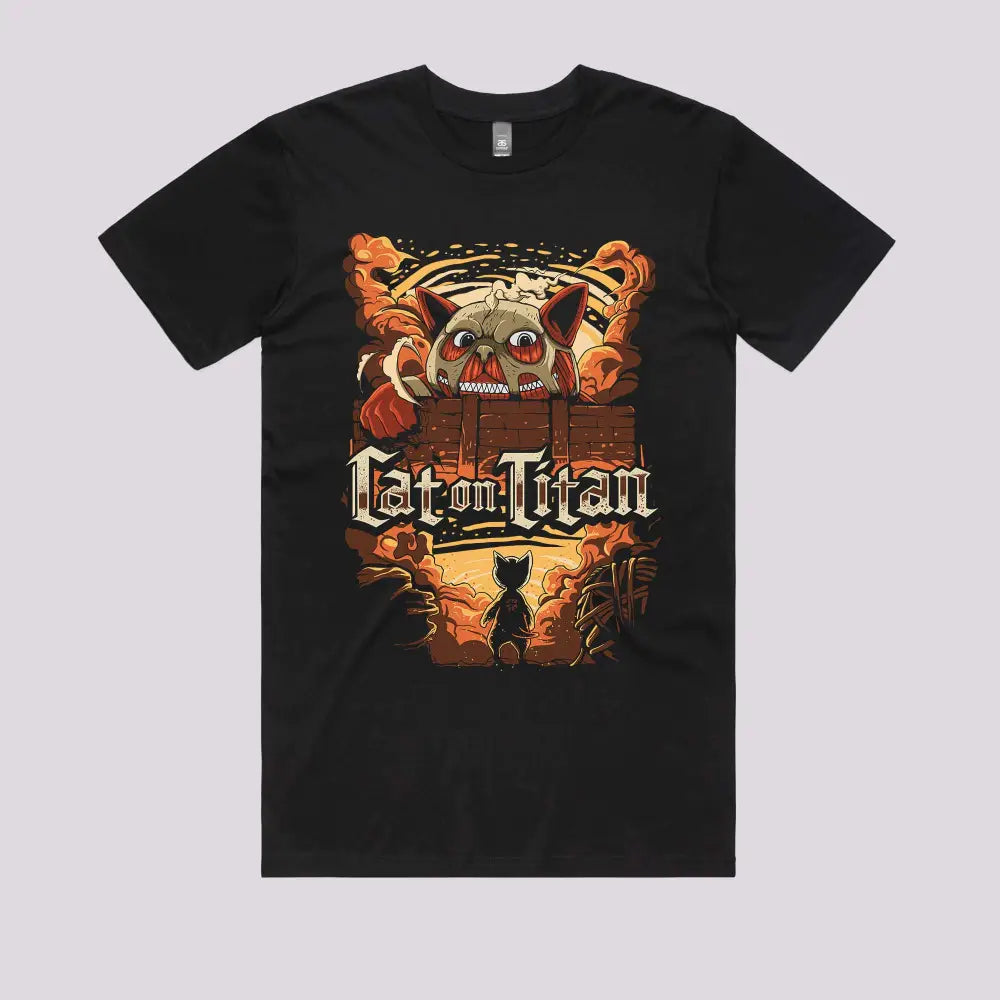 Cat On Titan T-Shirt | Anime T-Shirts