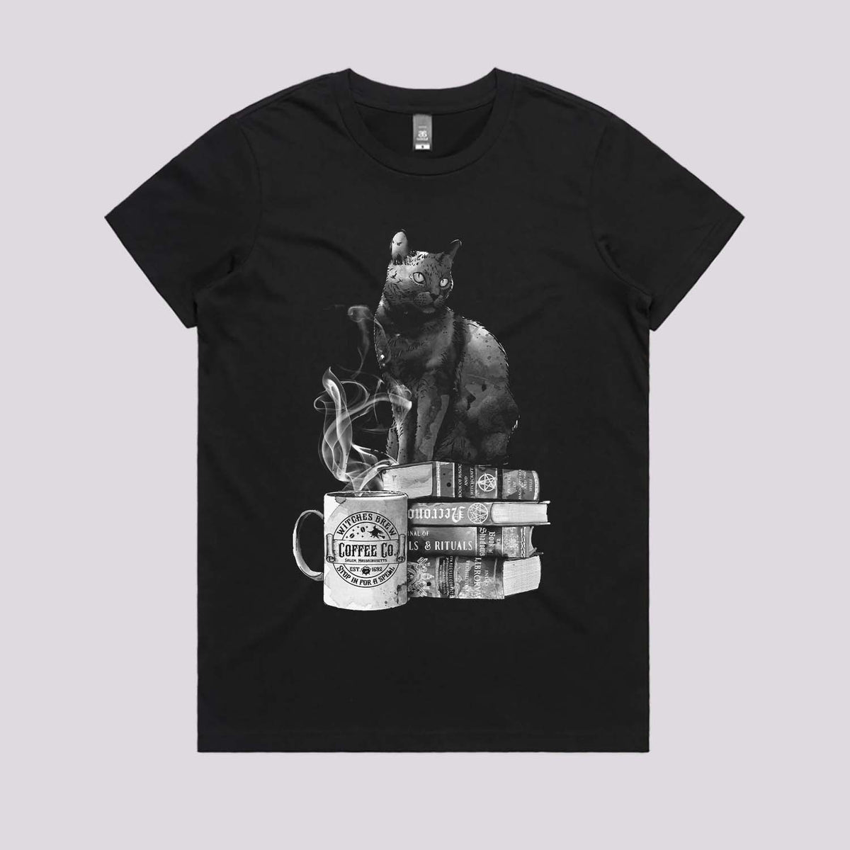 Cat, Books and Coffee T-Shirt | Cool T-Shirts Australia