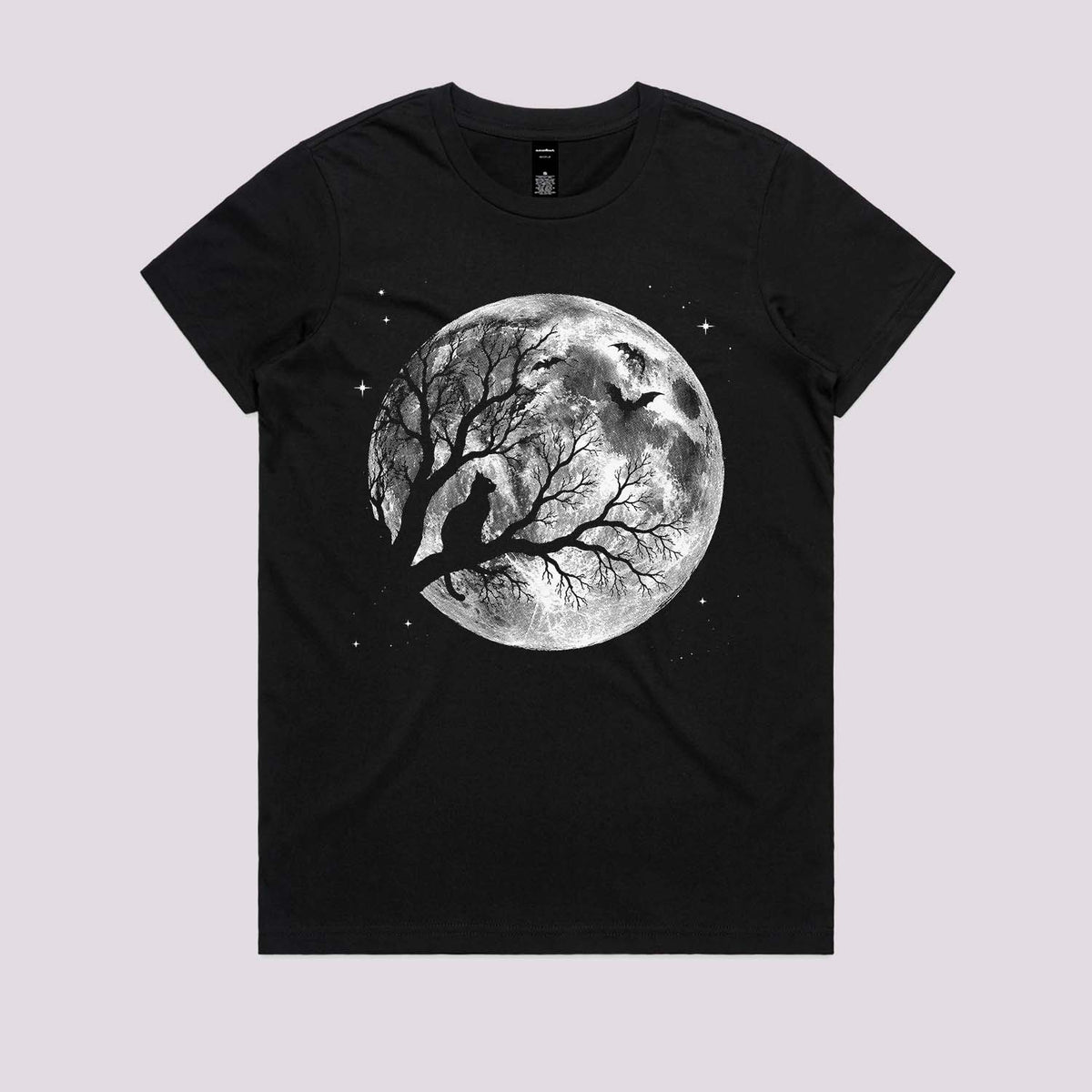 Cat Moon Halloween Graphic Tee