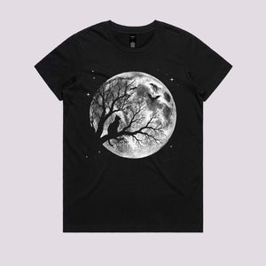 Cat Moon Halloween Graphic Tee