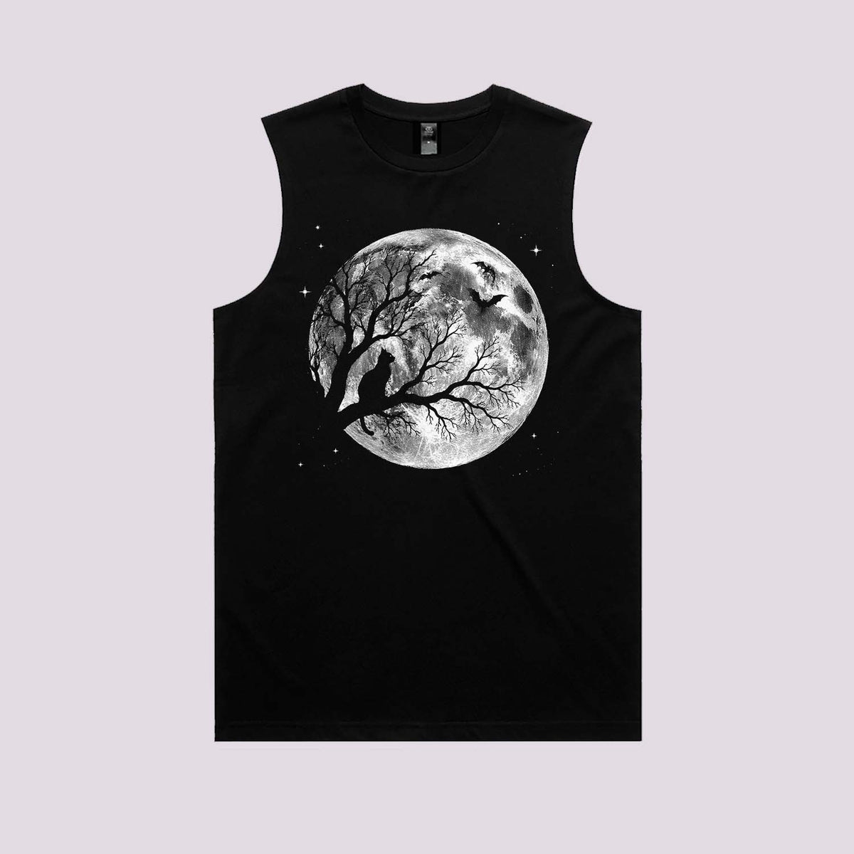 Cat Moon Halloween Graphic Tee