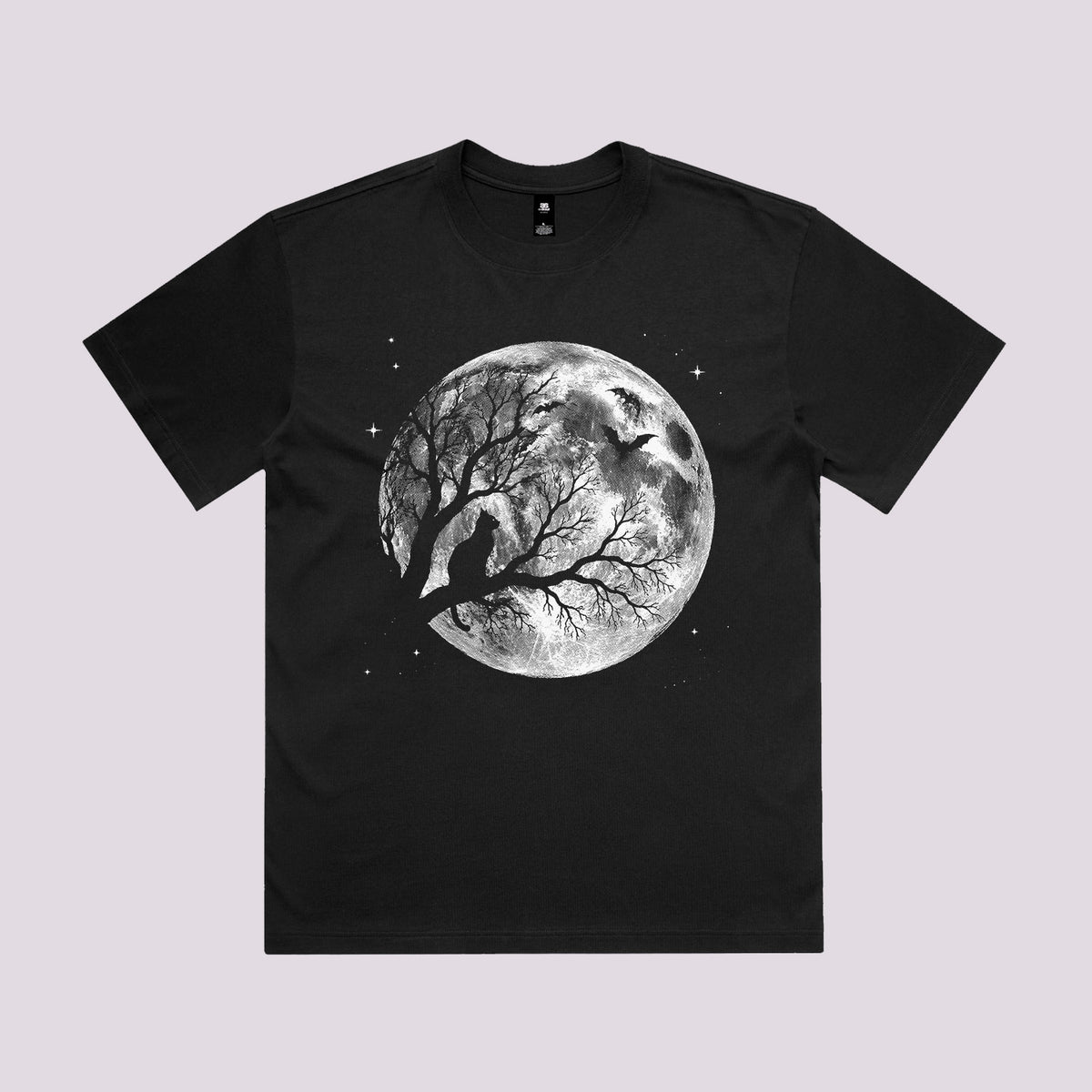 Cat Moon Halloween Graphic Tee