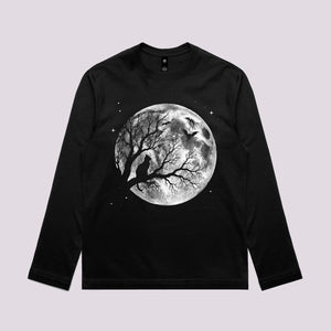 Cat Moon Halloween Graphic Tee