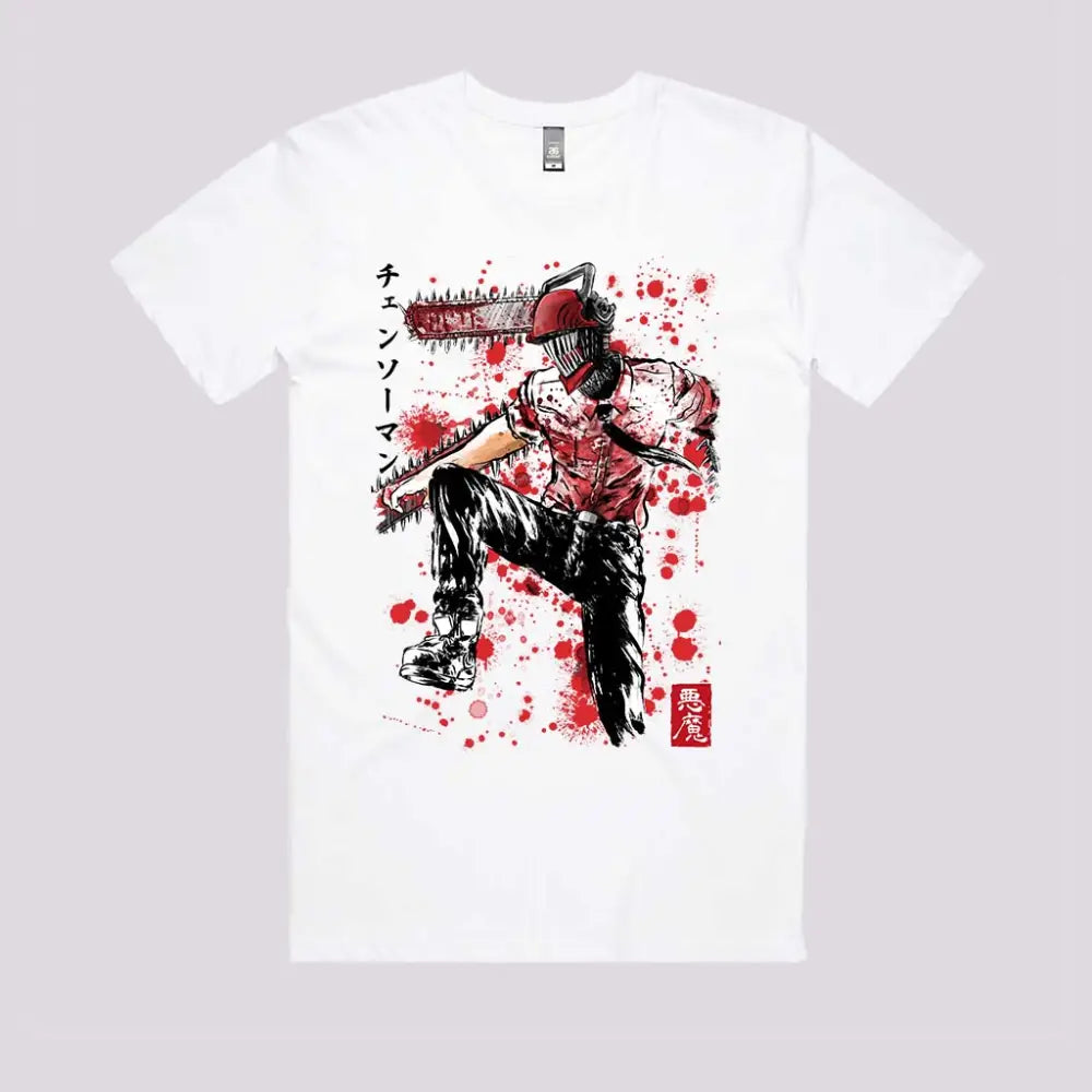 Chainsaw Sumi-e T-Shirt | Anime T-Shirts