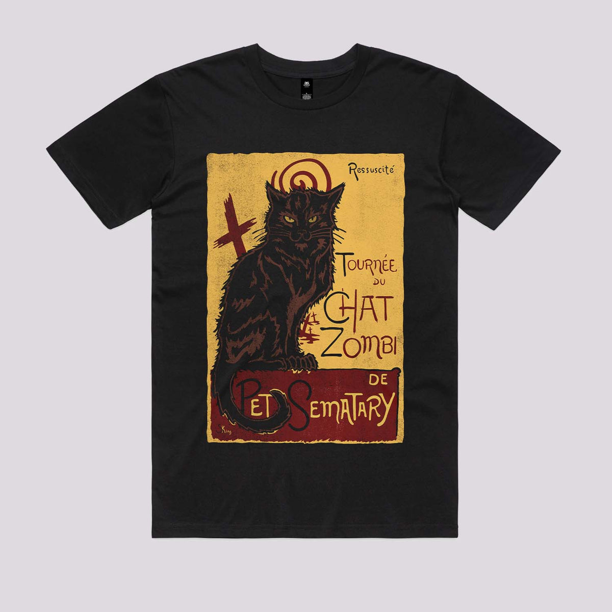 Chat Zombi Cat T-Shirt | Cool Horror Graphic Tees Australia