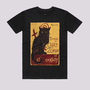 Chat Zombi Cat T-Shirt | Cool Horror Graphic Tees Australia