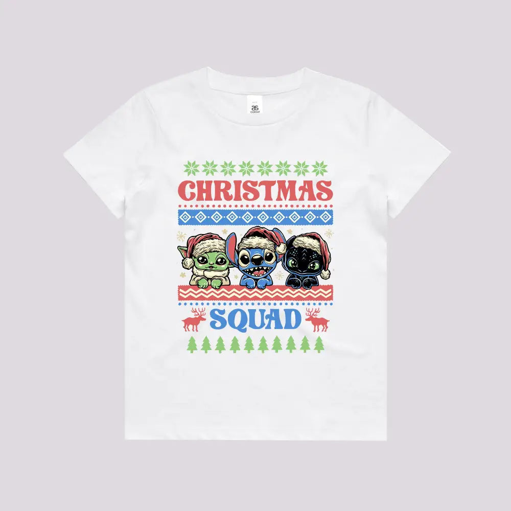 Christmas Squad Kids T-Shirt 4 / White Tee