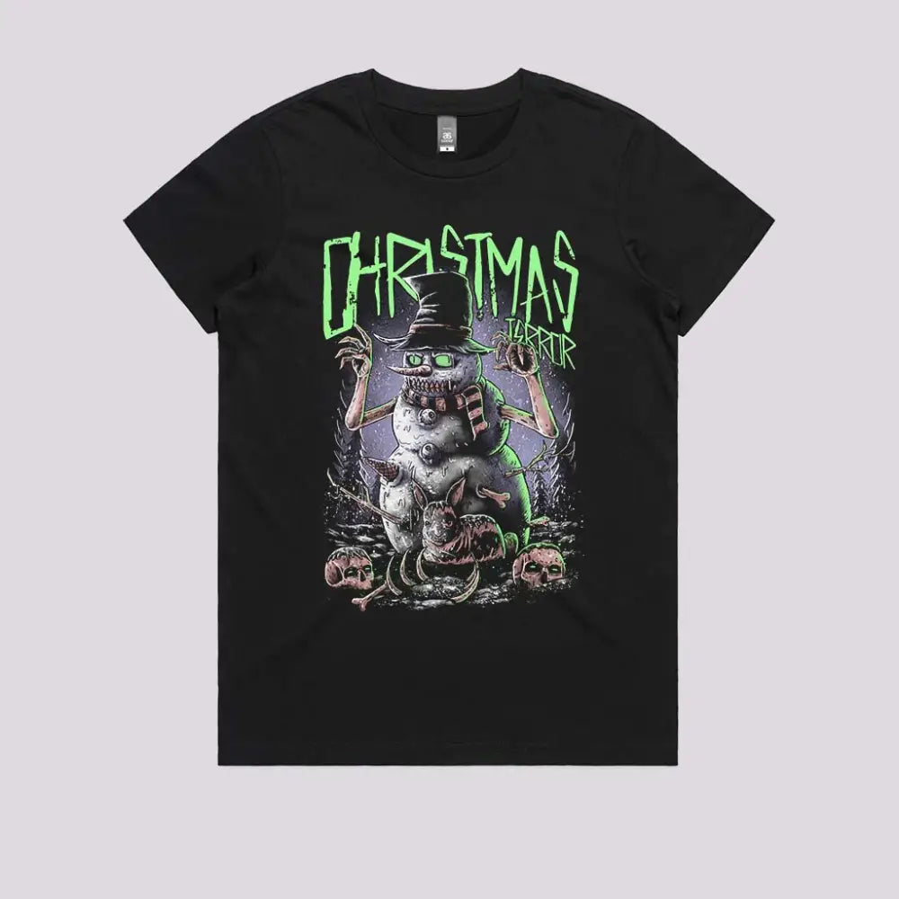 Christmas Terror T-Shirt Womens / Black Xs Adult Tee