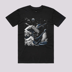 Cosmic Kanagawa Wave T-Shirt | Cool Japanese Art T-Shirt