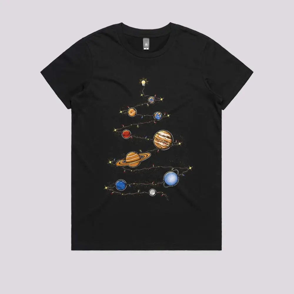 Cosmos Christmas T-Shirt Womens / Black Xs Adult Tee