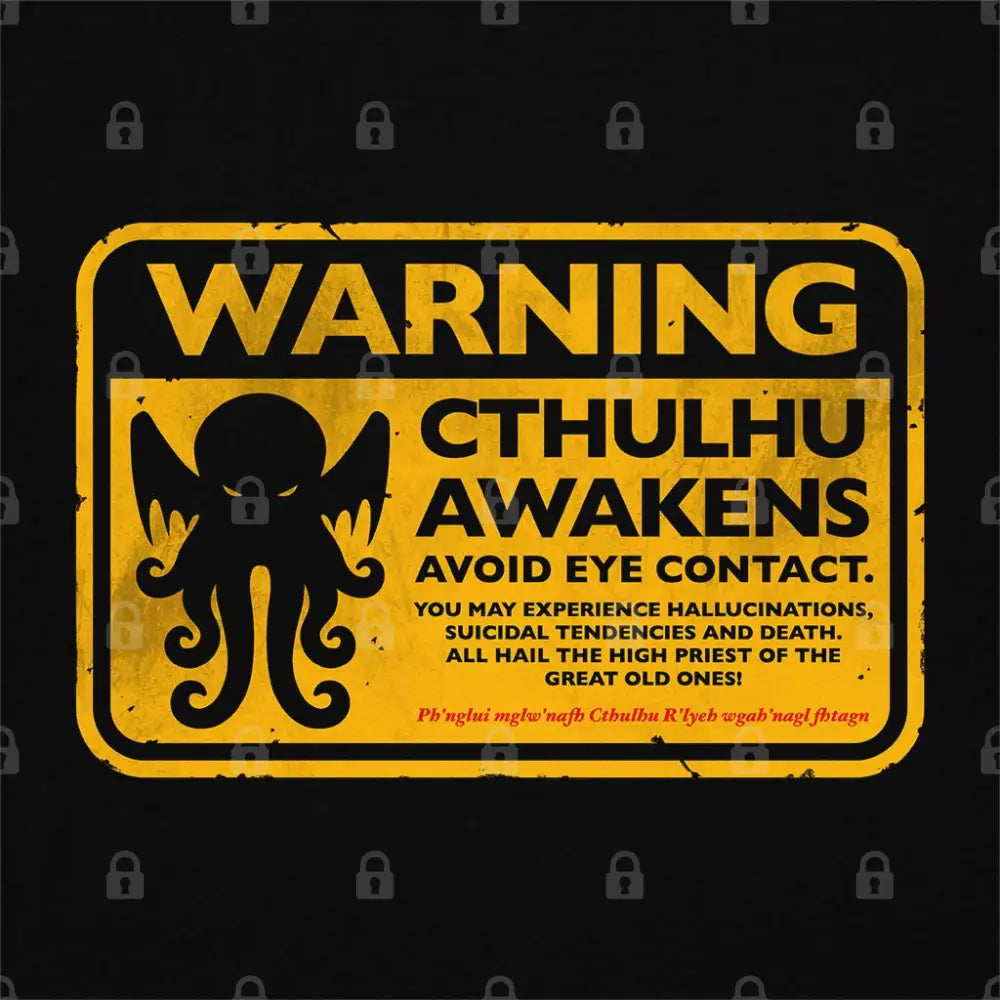 Cthulhu Warning T-Shirt Adult Tee