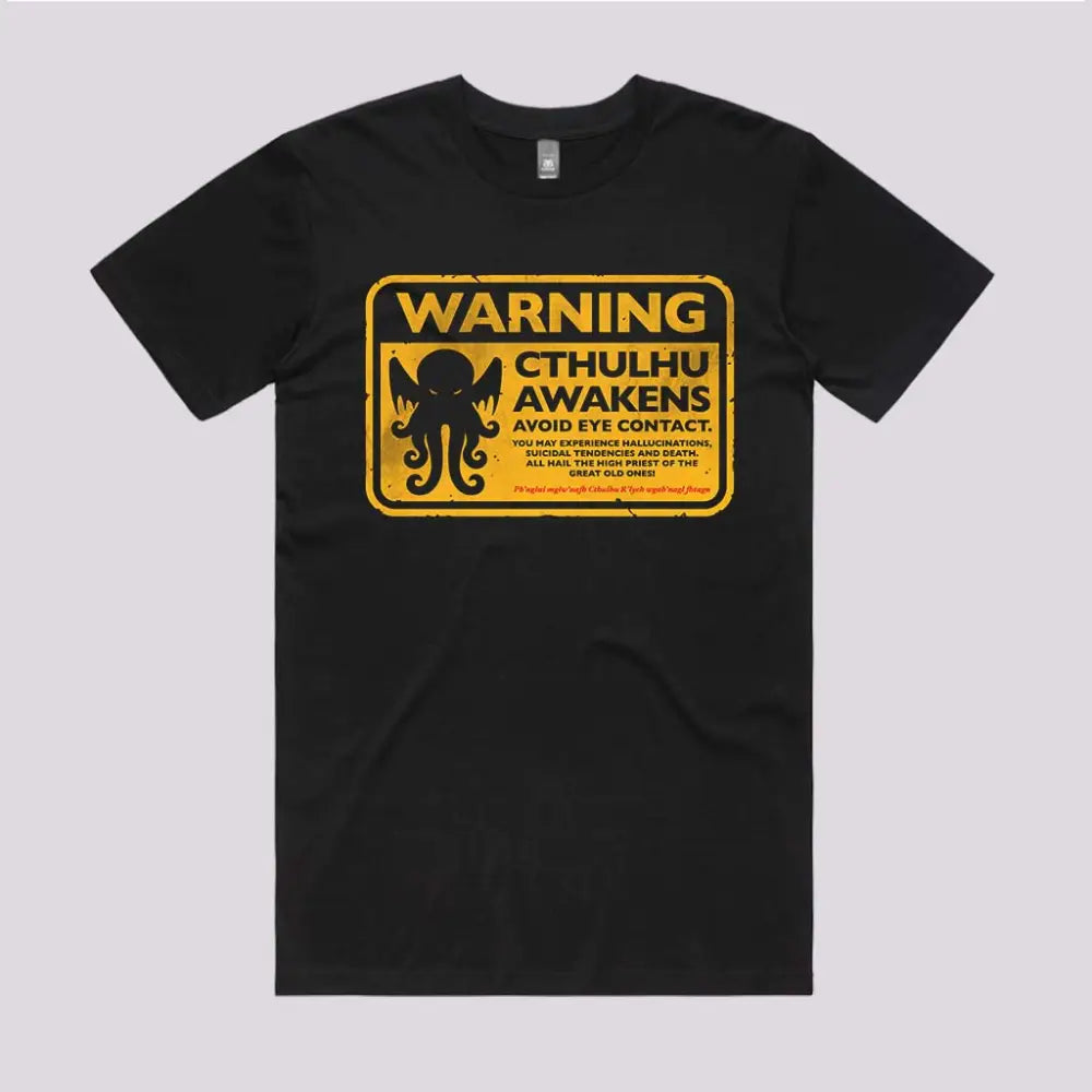 Cthulhu Warning T-Shirt Adult Tee