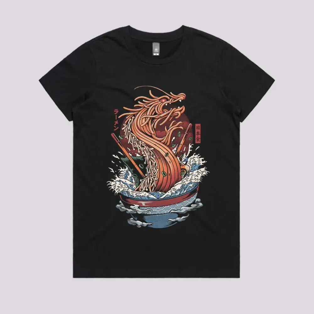 Dragon Ramen T-Shirt Womens / Black Xs Adult Tee
