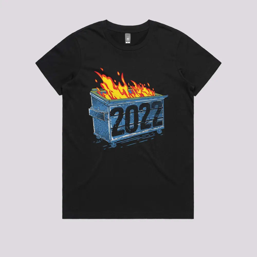 Dumpster Year 2022 T-Shirt Womens / Black Xs Adult Tee