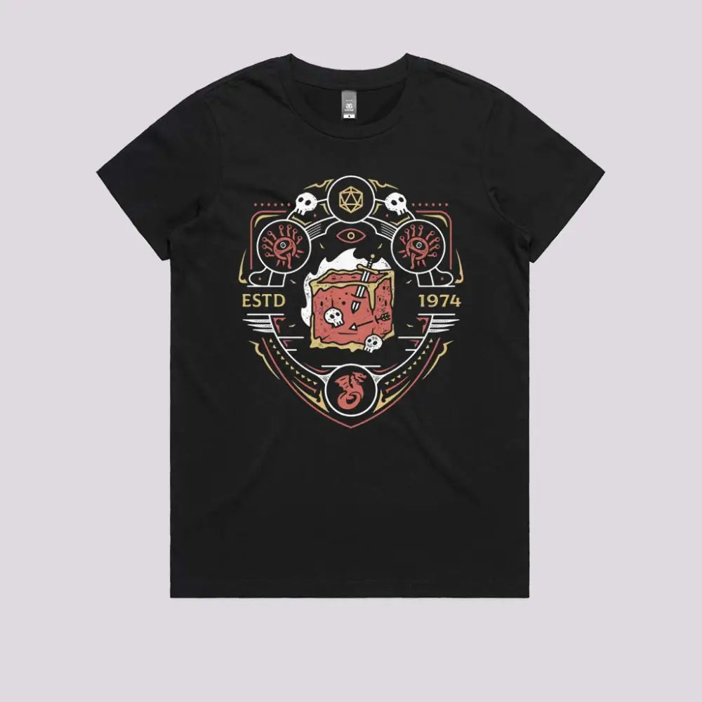 Dungeon Top Enemies Emblem T-Shirt Womens / Black Xs Adult Tee