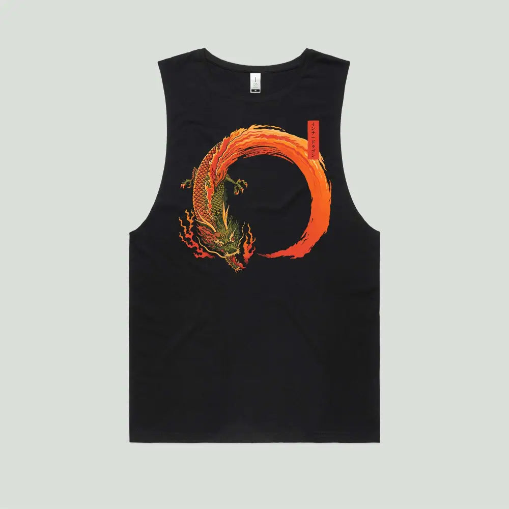 Enso Dragon Fire Tank Top - Limitee Apparel