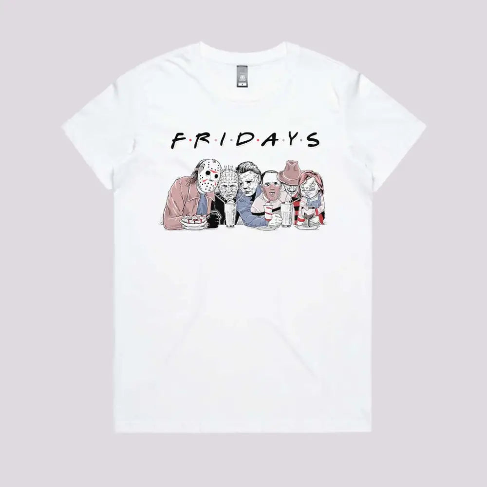 F.r.i.d.a.y.s T-Shirt Womens / White Xs Adult Tee
