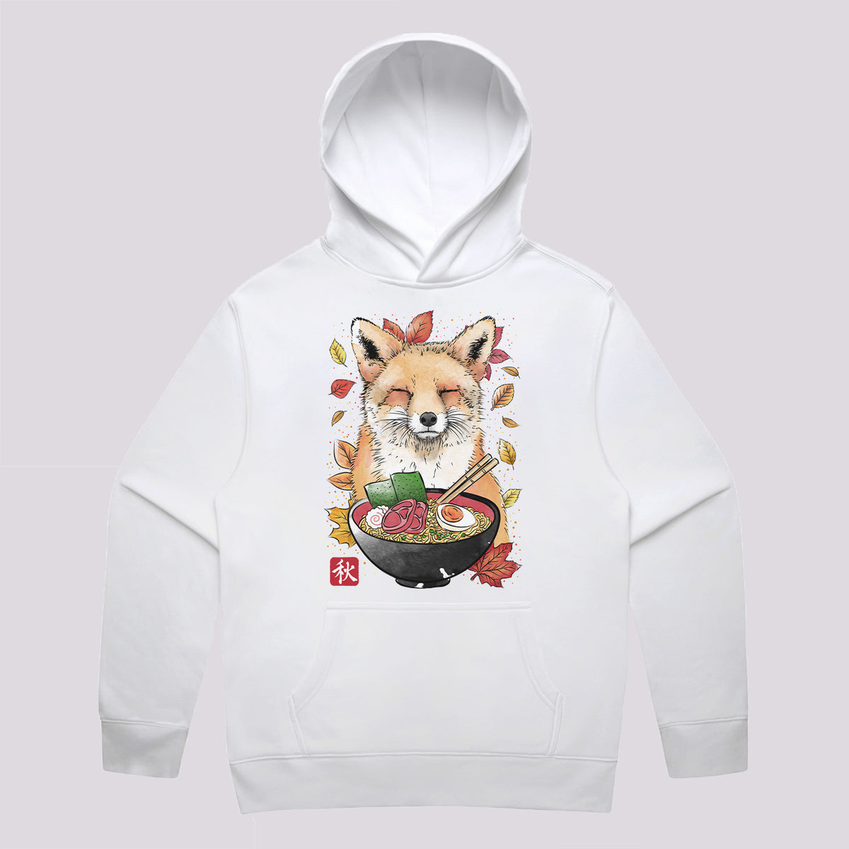 Fox, Leaves and Ramen Hoodie | Cool Japanese Art Hoodie Australia