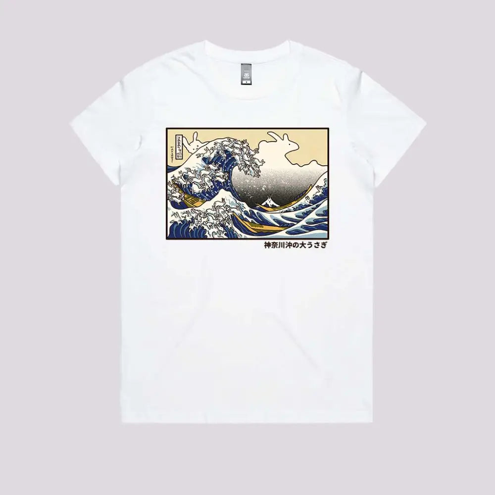 Great Rabbit Off Kanagawa T-Shirt Womens / White Xs Adult Tee