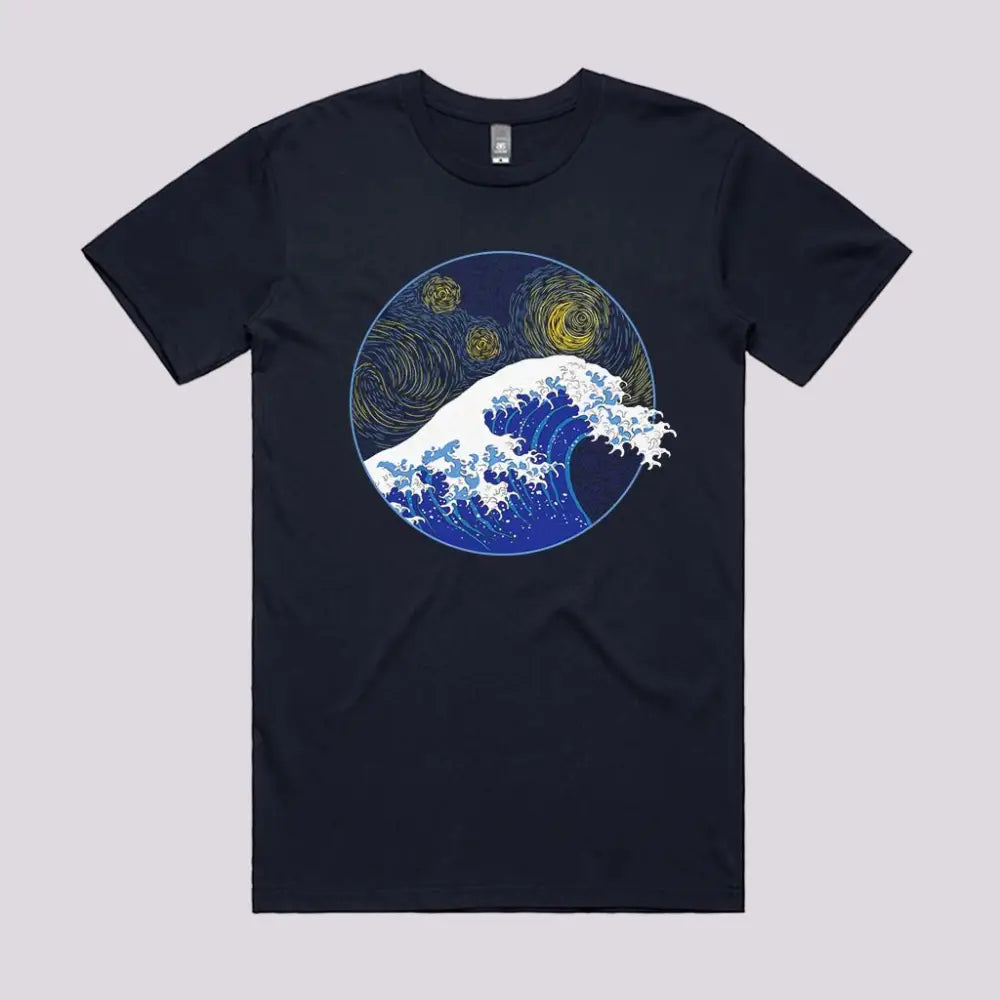 Great Starry Wave Japanese Art T-Shirt | Limitee Apparel