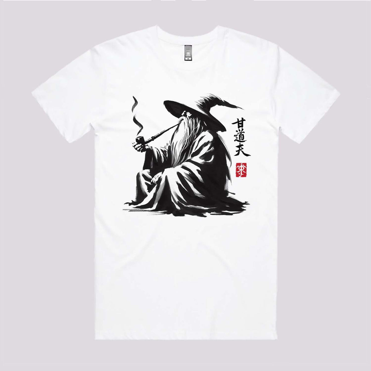 Grey Wizard Sumi-e T-Shirt | Japanese Art T-Shirts Australia