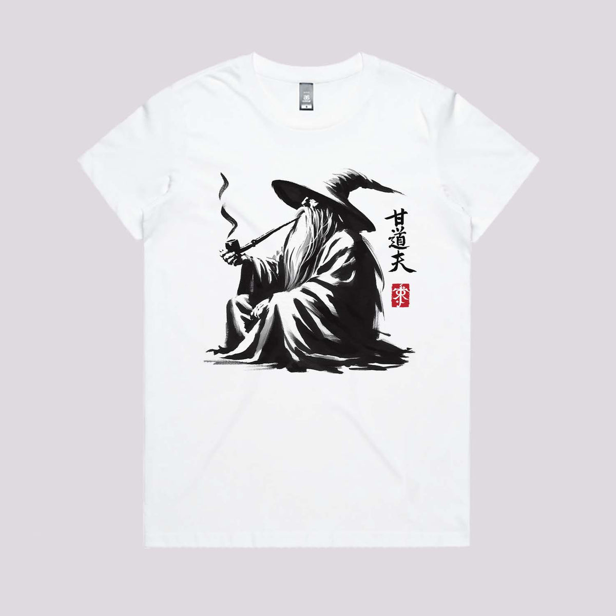 Grey Wizard Sumi-e T-Shirt | Japanese Art T-Shirts Australia