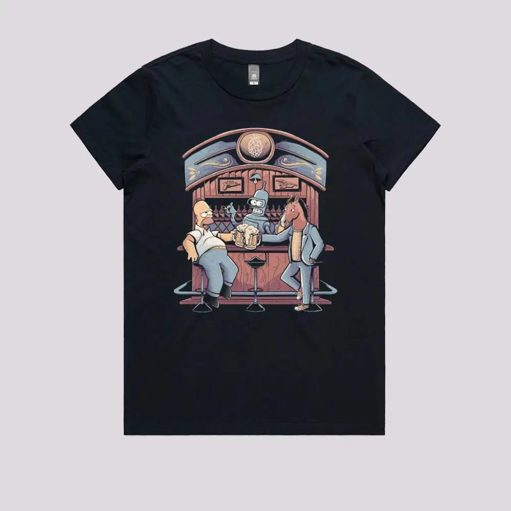 Happy Hour T-Shirt Womens / Navy Xs Adult Tee