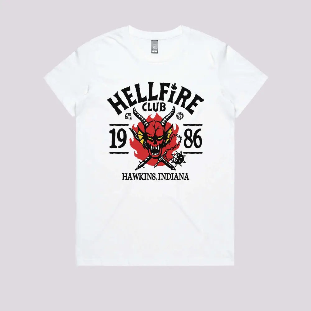 Hellfire Indiana T-Shirt Womens / White Xs Adult Tee