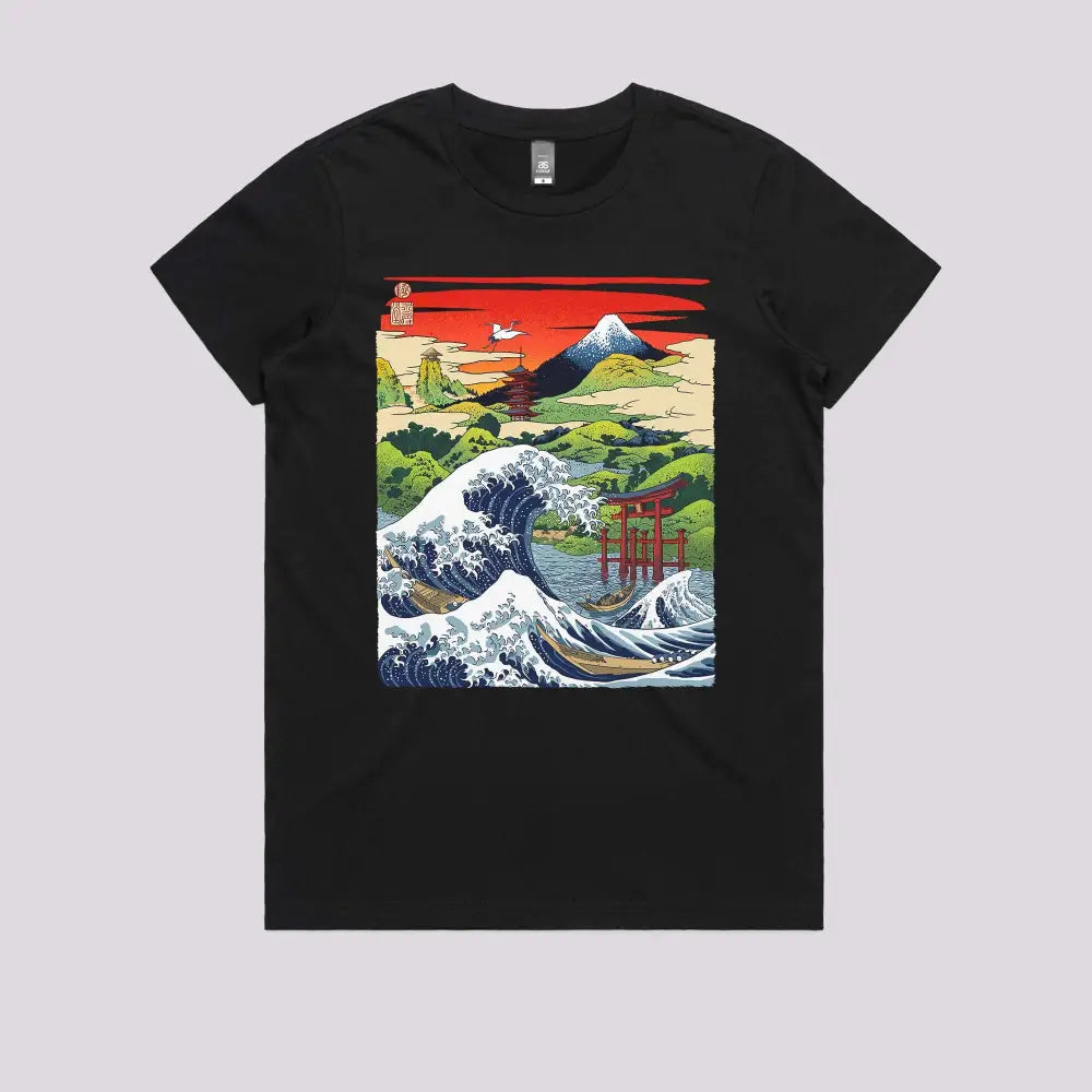 Wave Apparel Limitee Art T-Shirts | Hokusai - in Japanese Japan T-Shirt