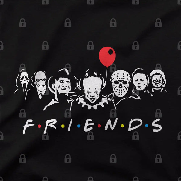 Maglietta Horror Friends Uomo/Donna - Cinema Horror - Colore Nero, Taglia L - Morbida In Cotone E Poliestere