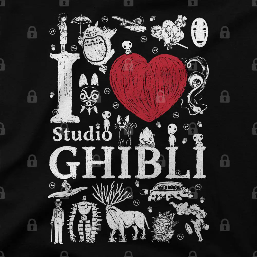 I Love Ghibli T-Shirt | Anime T-Shirts