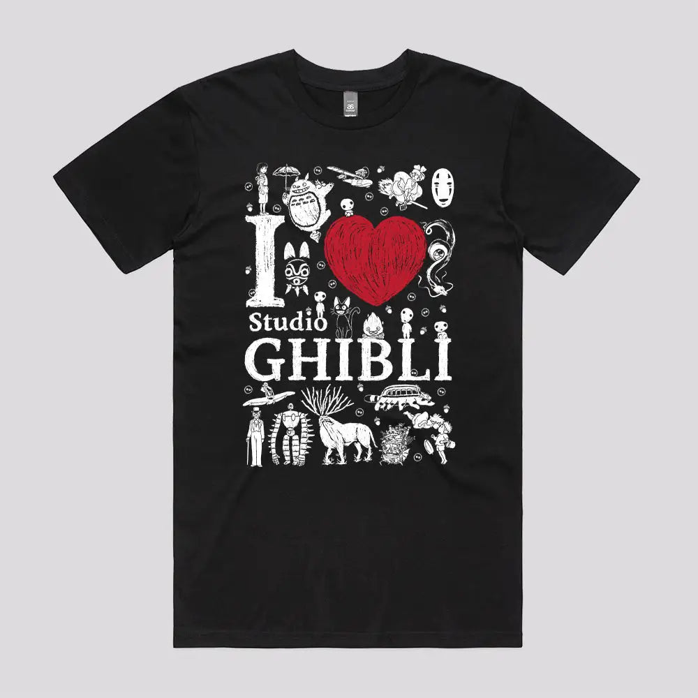 I Love Ghibli T-Shirt | Anime T-Shirts
