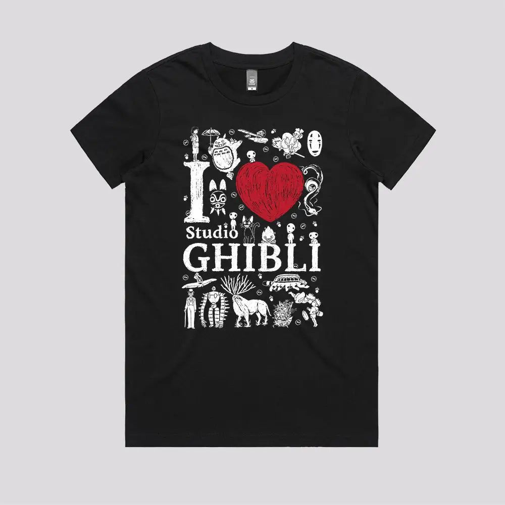 I Love Ghibli T-Shirt | Anime T-Shirts