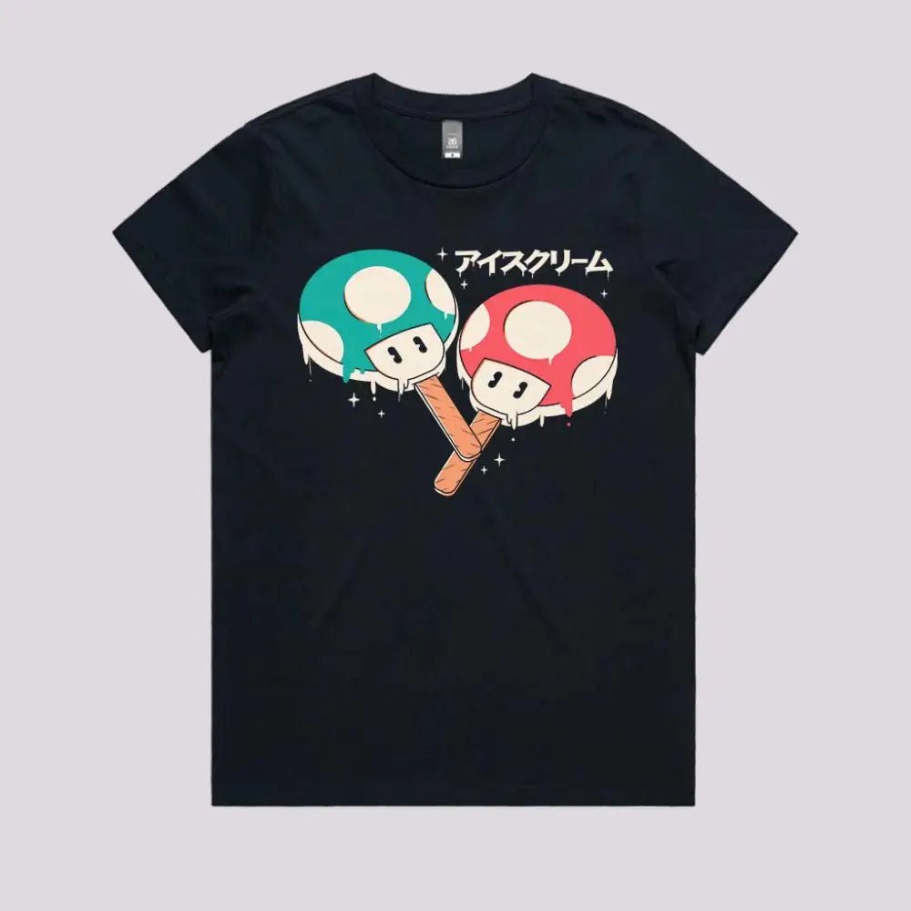 Ice Mushroom T-Shirt Womens / Navy Xs Adult Tee