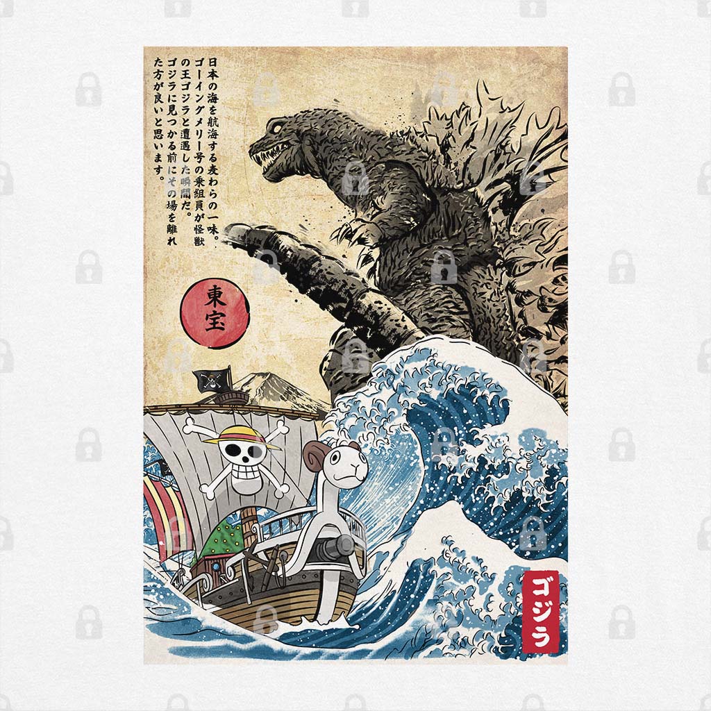 Kaiju Meet Strawhat Pirates T-Shirt