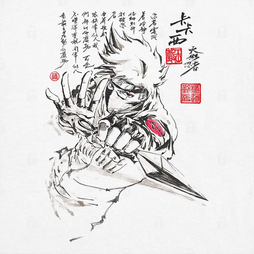 Kakashi Sumi-e T-Shirt | Anime T-Shirts