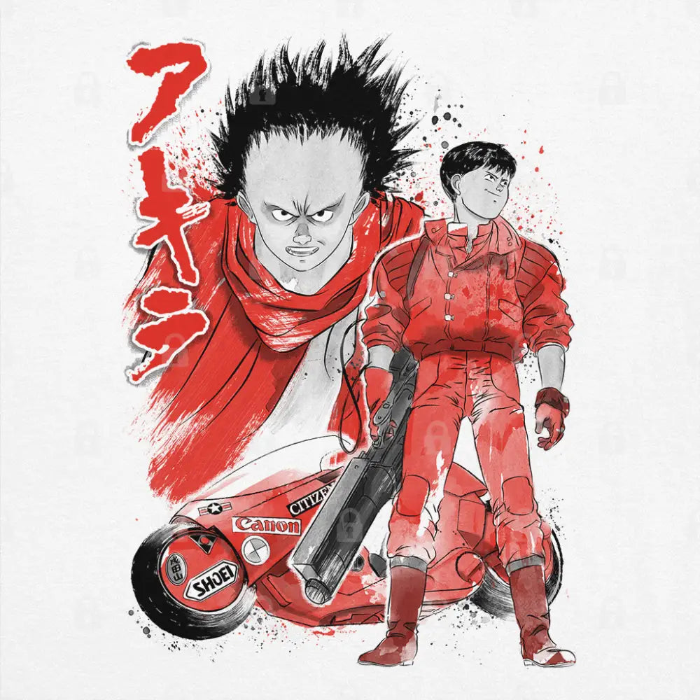 Kaneda and Tetsuo Sumi-e T-Shirt | Anime T-Shirts