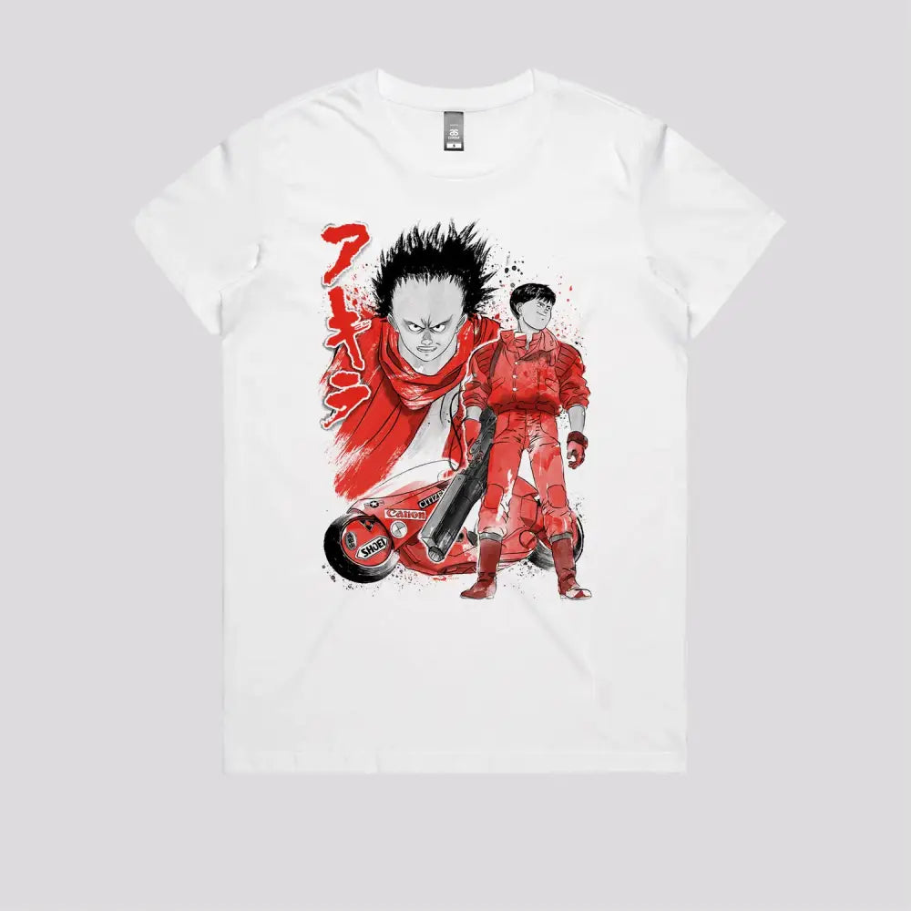 Kaneda and Tetsuo Sumi-e T-Shirt | Anime T-Shirts