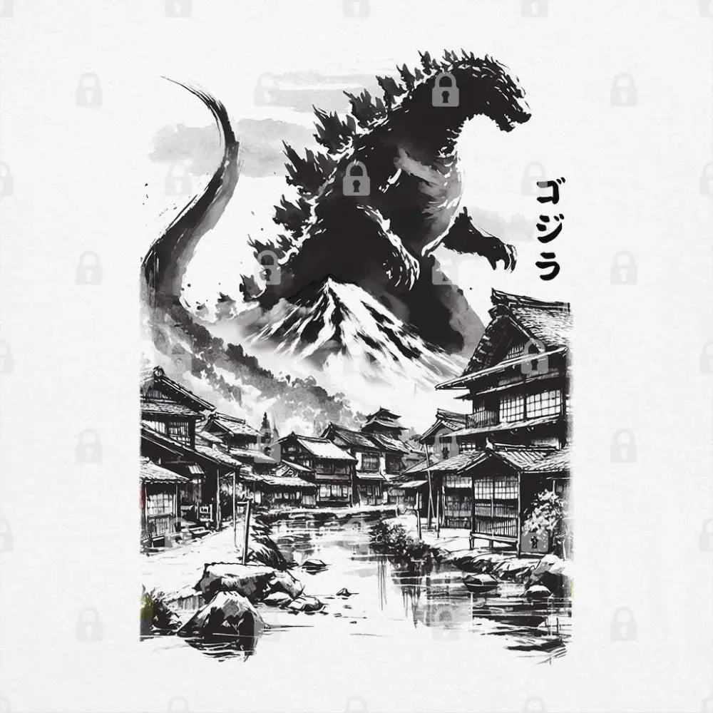 King Kaiju in Japanese Village T-Shirt