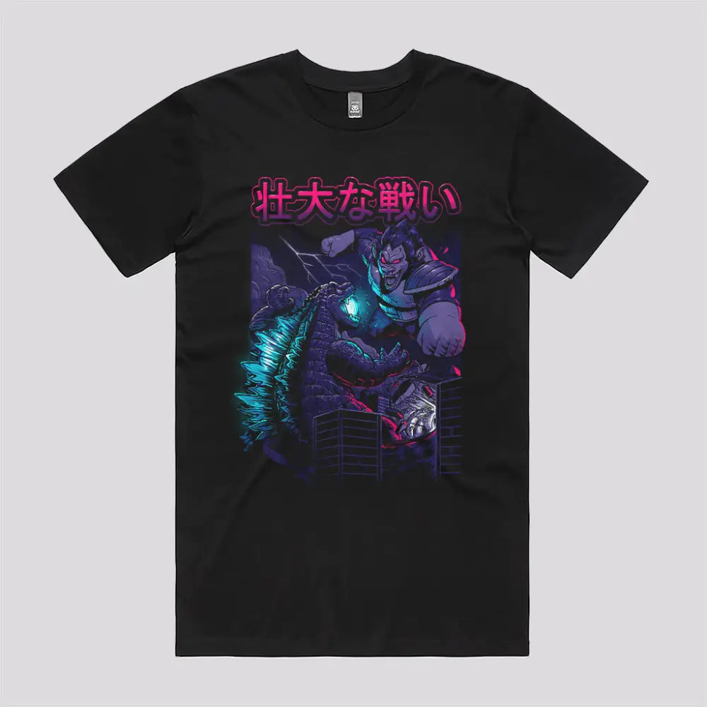 King Kaiju vs Saiyan Prince T-Shirt | Anime T-Shirts