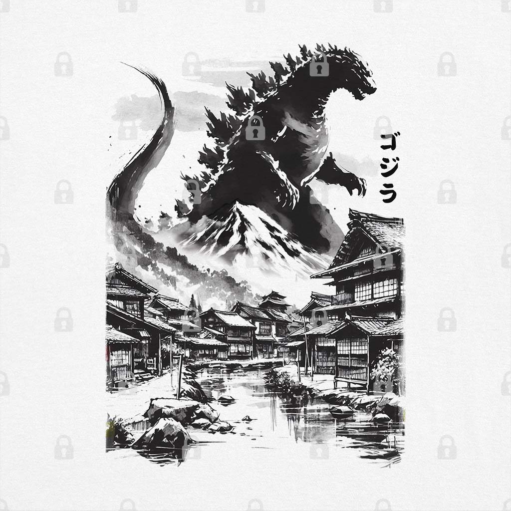 King Kaiju in Japanese Village Hoodie