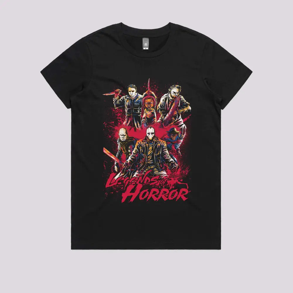 Legends Of Horror T-Shirt Womens / Black Xs Adult Tee