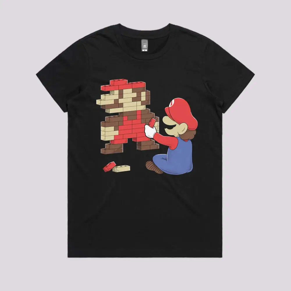 Lego Mario T-Shirt Womens / Black Xs Adult Tee