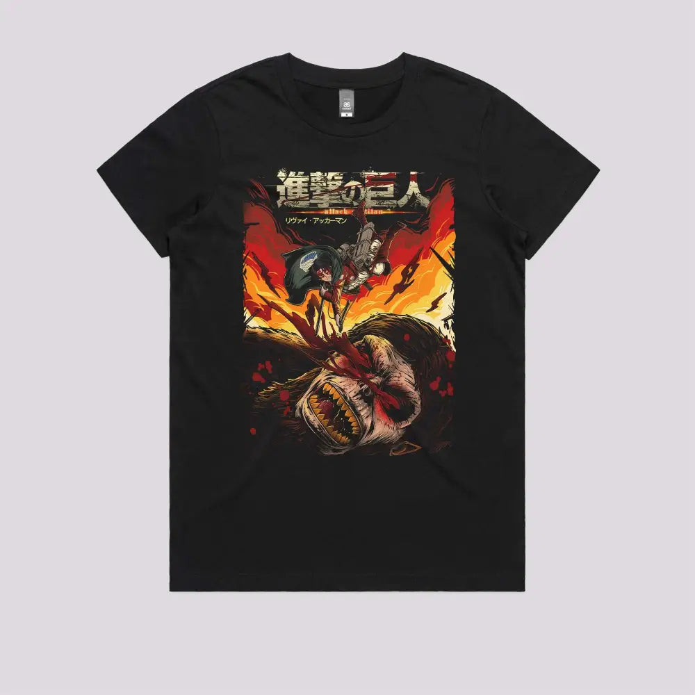 Levi vs Beast Titan T-Shirt | Anime T-Shirts